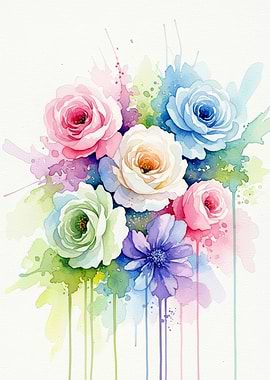 Watercolor Floral Arrangement