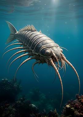Ancient Sea Creature in Blue Water