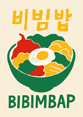 Bibimbap Food Art Print