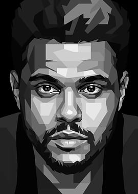 Monochromatic WPAP Portrait of a the weeknd