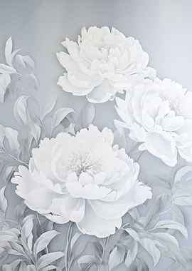 Elegant White Peonies