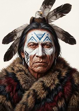Native American Man with Eagle Headdress