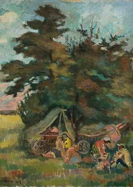 Soldiers Resting Under a Tree