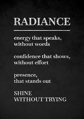 Radiance quote poster
