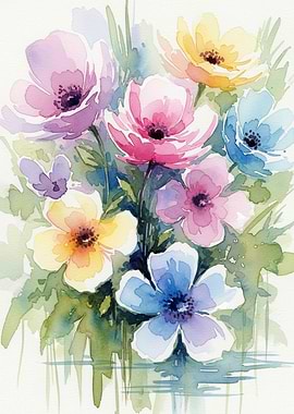Watercolor Floral Arrangement