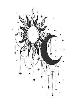 Sun and Moon Celestial Design
