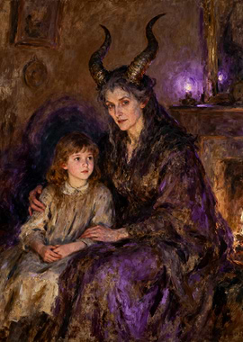 Maleficent and Aurora Painting