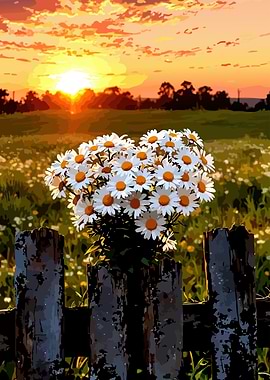 Daisies at Sunset