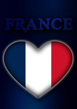 France Heart Flag