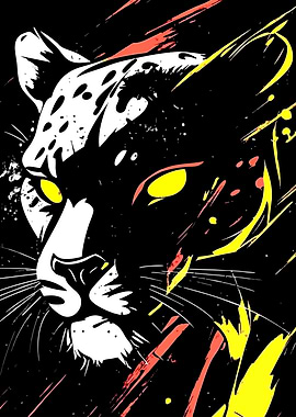 Stylized Black Panther Portrait