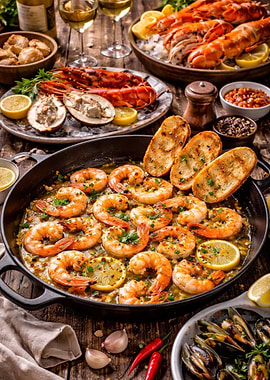 Seafood Feast with Lobster and Shrimp