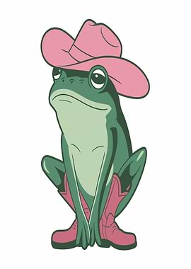 Frog Wearing Cowboy Hat and Boots