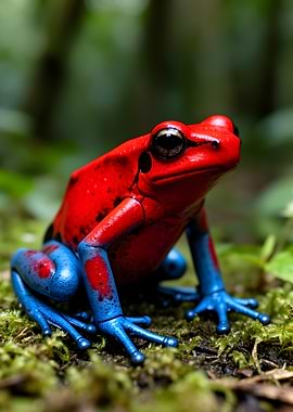 Red and Blue Poison Dart Frog