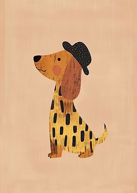 Cute Dachshund Dog Wearing a Hat