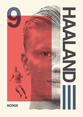 Haaland Football Poster