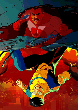Omni-Man and Invincible in battle