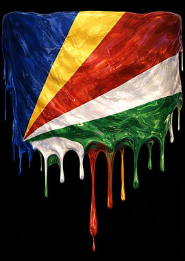 Seychelles Flag Dripping