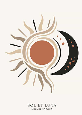 Boho Sun and Moon Art