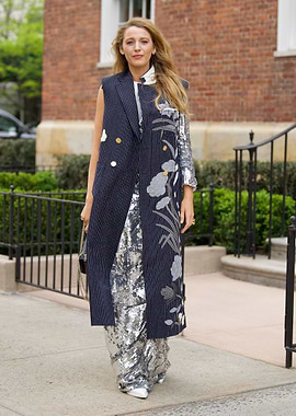 Blake Lively in a sequined outfit