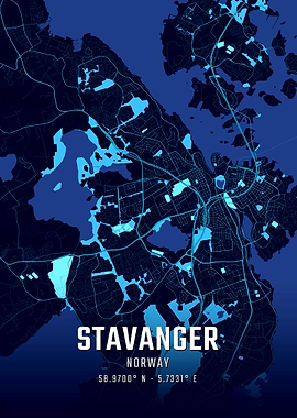 Stavanger Midnight City Map