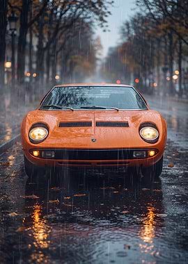 Lamborghini Miura in the Rain