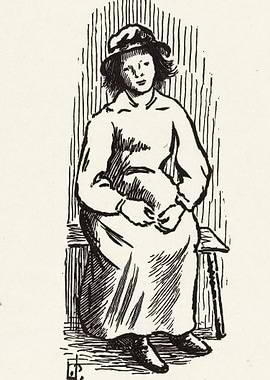 Woman in Hat Sitting