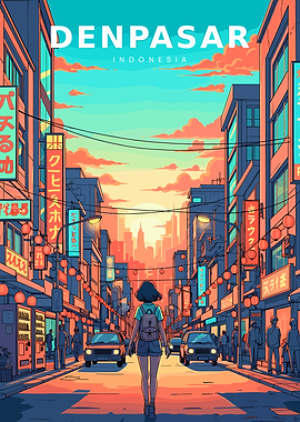 Denpasar Indonesia Street Scene