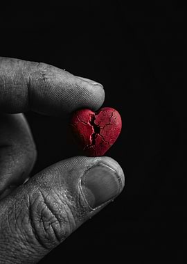 Broken Heart Held Between Fingers