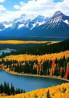 Autumn Mountain Lake Landscape