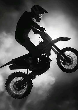 Motocross Rider Mid-Air Jump