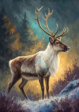Reindeer in a Forest