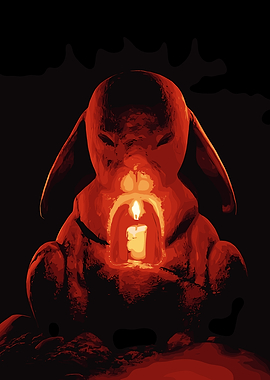 Creepy Bunny Candle Holder