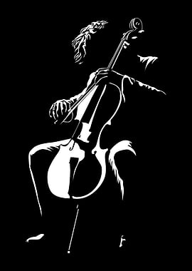 The Cello's Echo - Noir Silhouette
