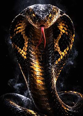 Fierce Cobra Snake Portrait