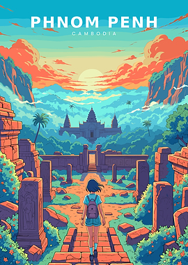Phnom Penh Travel Poster