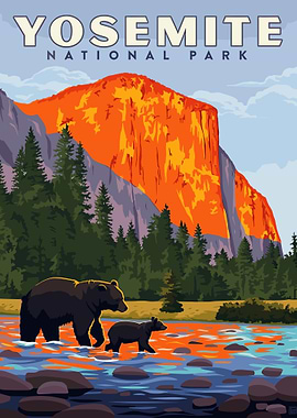 Yosemite National Park Vintage Poster