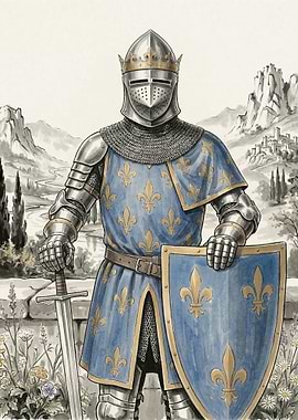 Knight in Armor with Fleur-de-lis
