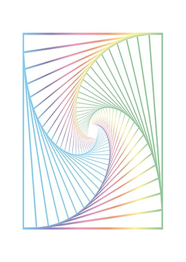Rainbow Spiral Geometric Art