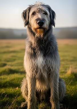 Irish Wolfhound in a Field
