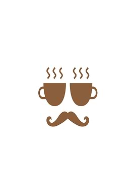 Coffee Cups Mustache Icon