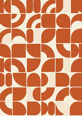 Retro Geometric Pattern with Rounded Shapes