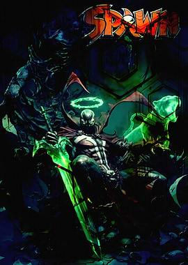 Spawn with Green Sword and Halo