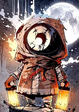 One-Eyed Character with Lanterns