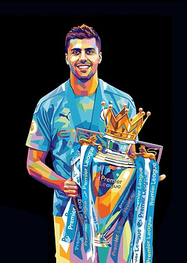 Rodri Football CHampion Pop Art
