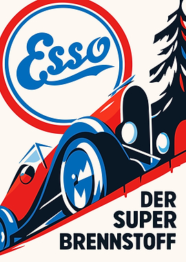 Esso 'Der Super Brennstoff' Vintage Poster
