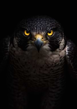Intense Peregrine Falcon Portrait