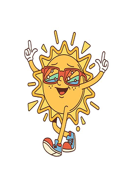 Cartoon Sun Character Dancing