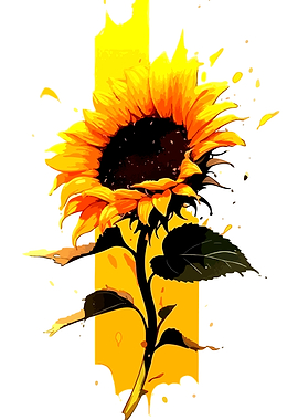 Vibrant Sunflower with Yellow Splashes