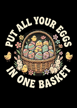 Easter Basket with Chicks and Bunnies