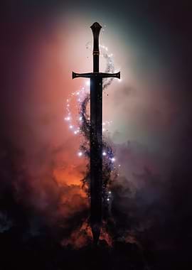 Mystical Sword in Cosmic Clouds